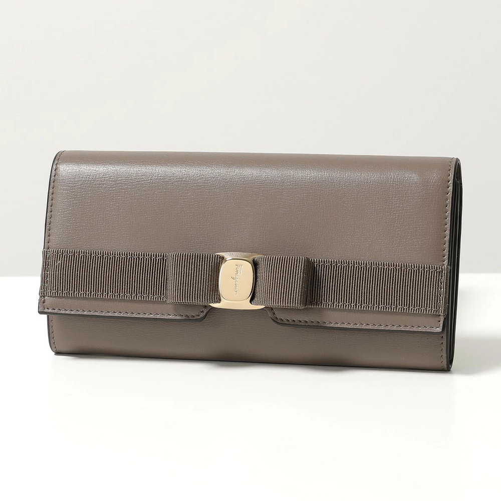 Salvatore Ferragamo Bi fold Long Wallet VARA Ribbon Leather